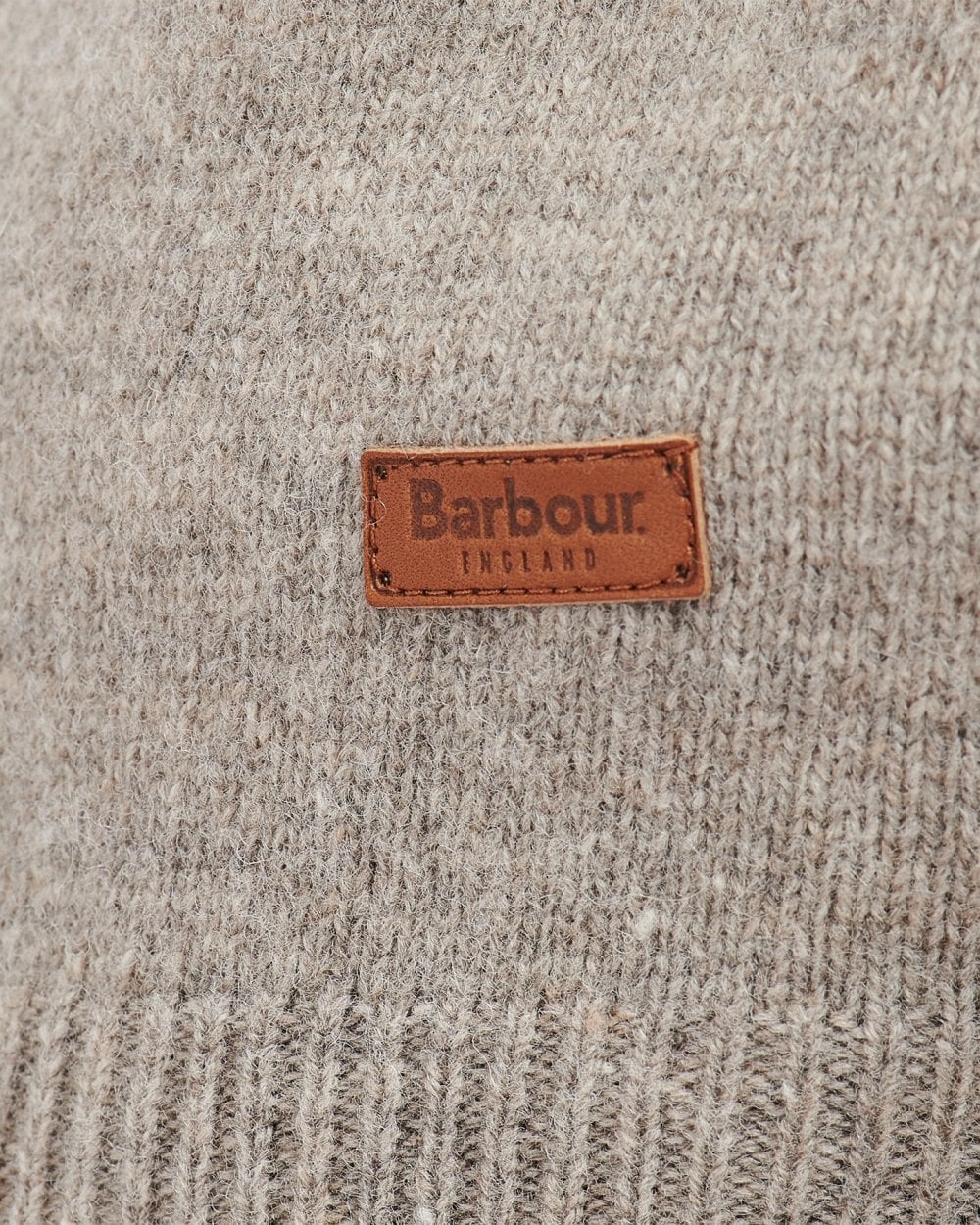 Barbour Essential Patch Half Zip Mens Jumper - Stone