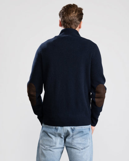 Barbour Essential Patch Half Zip Mens Jumper - Navy