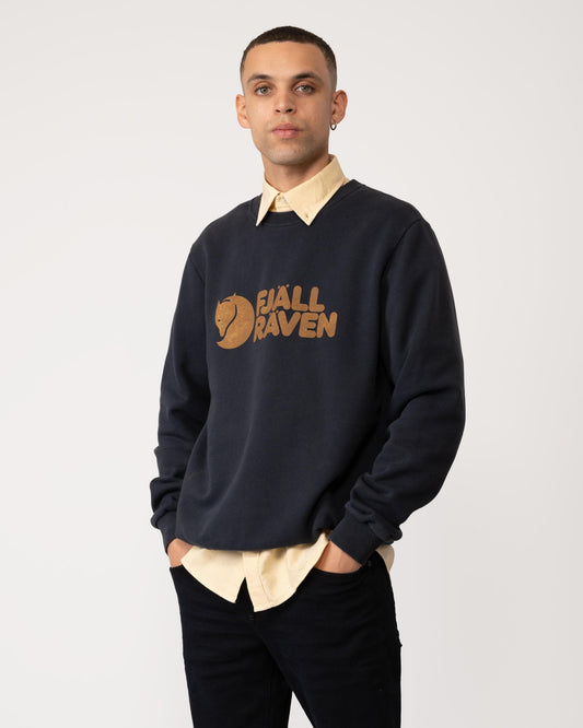 Fjallraven Logo Mens Sweatshirt - Dark Navy 555