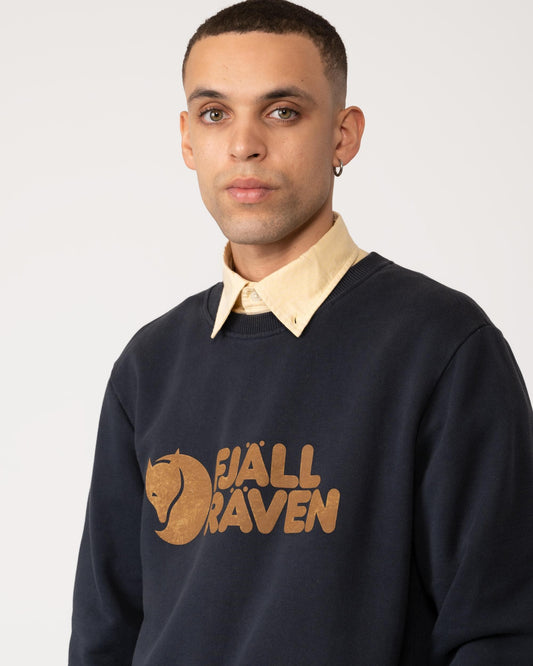Fjallraven Logo Mens Sweatshirt - Dark Navy 555