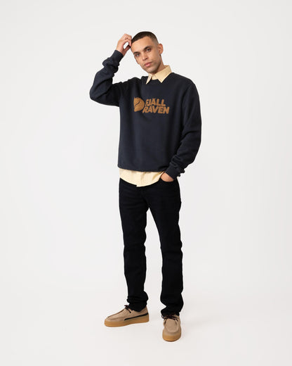 Fjallraven Logo Mens Sweatshirt - Dark Navy 555