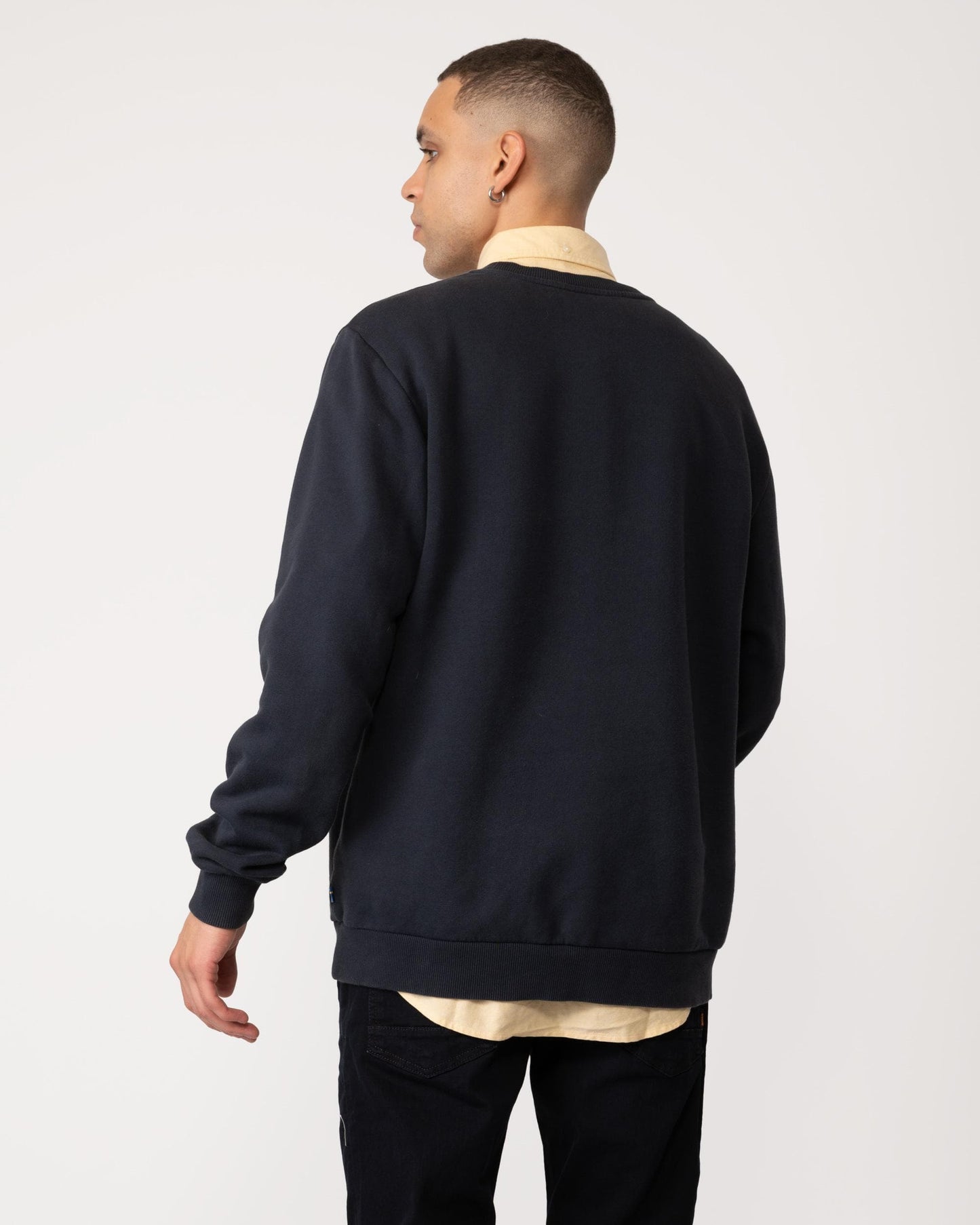 Fjallraven Logo Mens Sweatshirt - Dark Navy 555