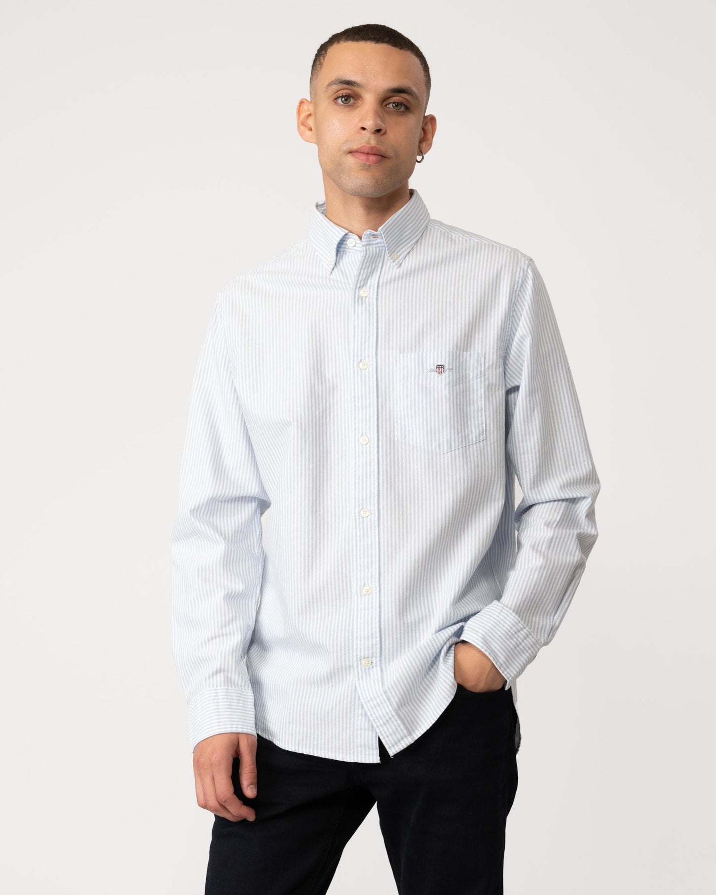 GANT Mens Regular Fit Long Sleeve Oxford Banker Stripe Shirt