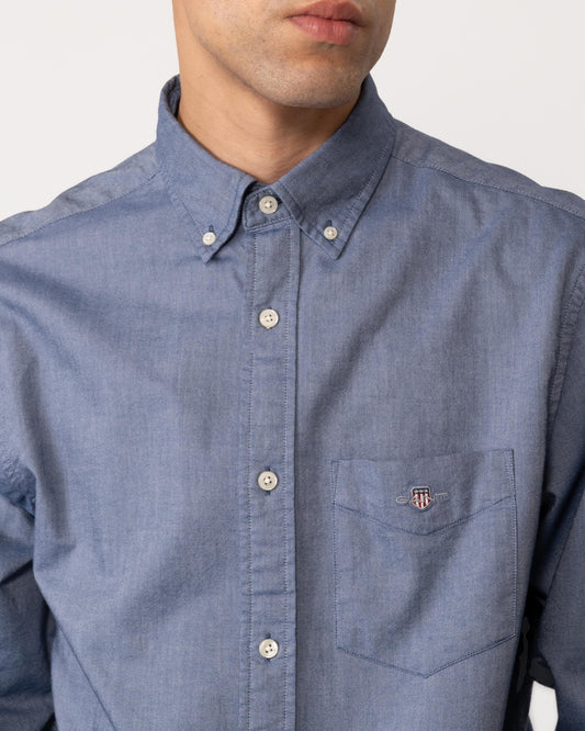 GANT Mens Regular Fit Long Sleeve Oxford Shirt - 423 Persian Blue