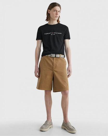 Tommy Hilfiger Mens Core Tommy Logo Tee - Black