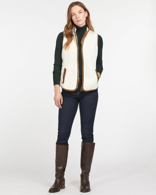 Barbour Burford Womens Fleece Gilet - Winter Pearl/Classic