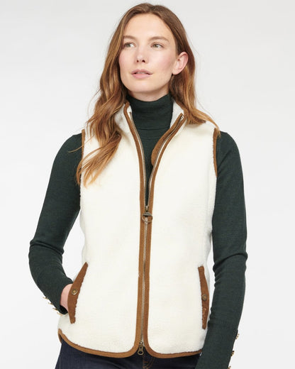 Barbour Burford Womens Fleece Gilet - Winter Pearl/Classic