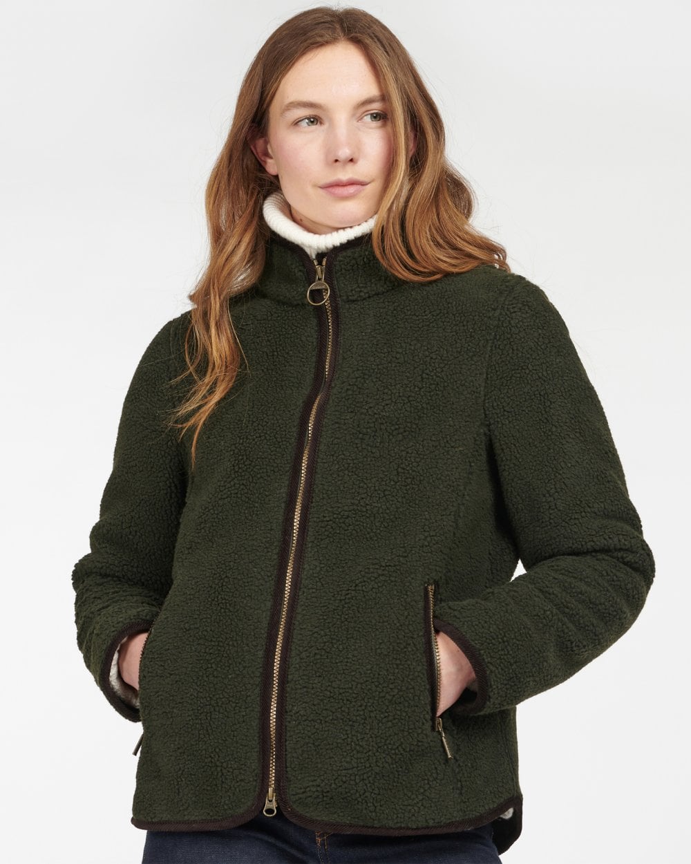 Barbour Lavenham Fleece Womens Jacket - Olive/Classic