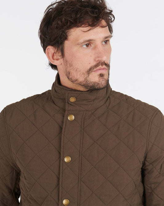 Barbour Shoveler Mens Quilted Jacket - Dark Olive