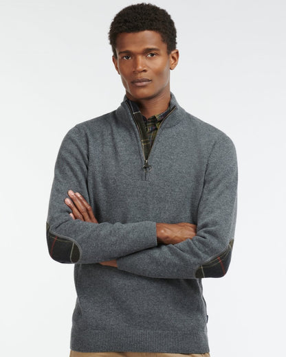 Barbour Holden Mens Half Zip - Mid Grey Marl