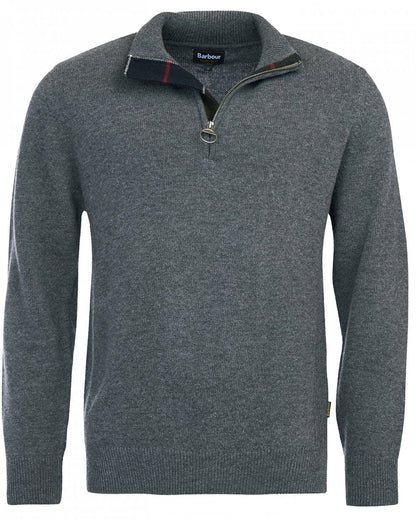 Barbour Holden Mens Half Zip - Mid Grey Marl