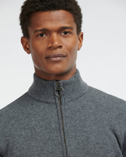 Barbour Holden Mens Half Zip - Mid Grey Marl