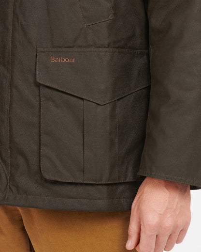 Barbour Hereford Mens Wax Jacket - Olive