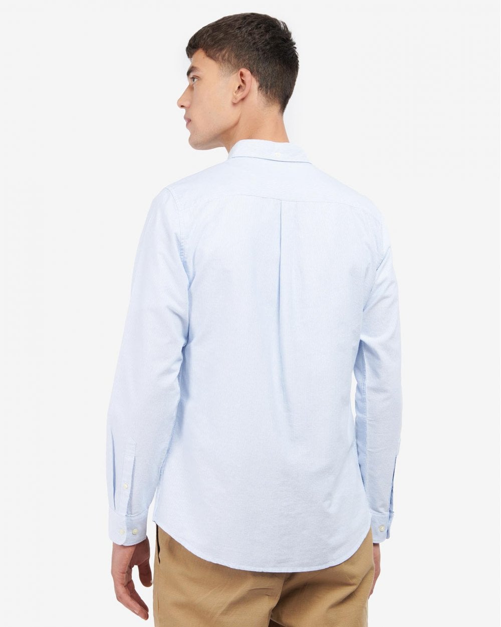 Barbour Striped Oxtown Long Sleeve Mens Tailored Shirt - Sky Blue