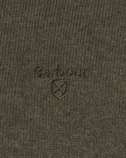 Barbour Cotton Mens Half Zip Jumper - Olive Marl