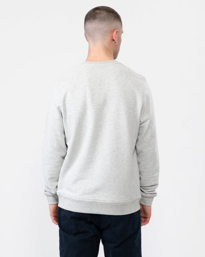 Belstaff Mens Crew Neck Sweatshirt With Logo Patch - Old Silver Heather