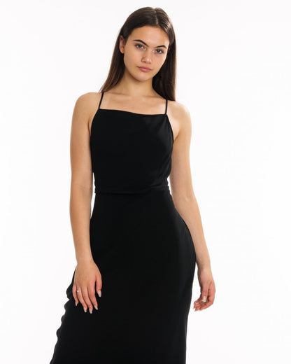 Calvin Klein Smooth Twill Cami NS Womens Dress - Perfect Black