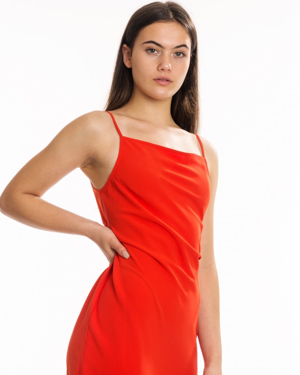 Calvin Klein Smooth Twill Cami NS Womens Dress - Ck Acid Orange