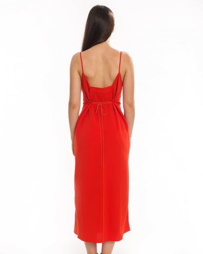 Calvin Klein Smooth Twill Cami NS Womens Dress - Ck Acid Orange