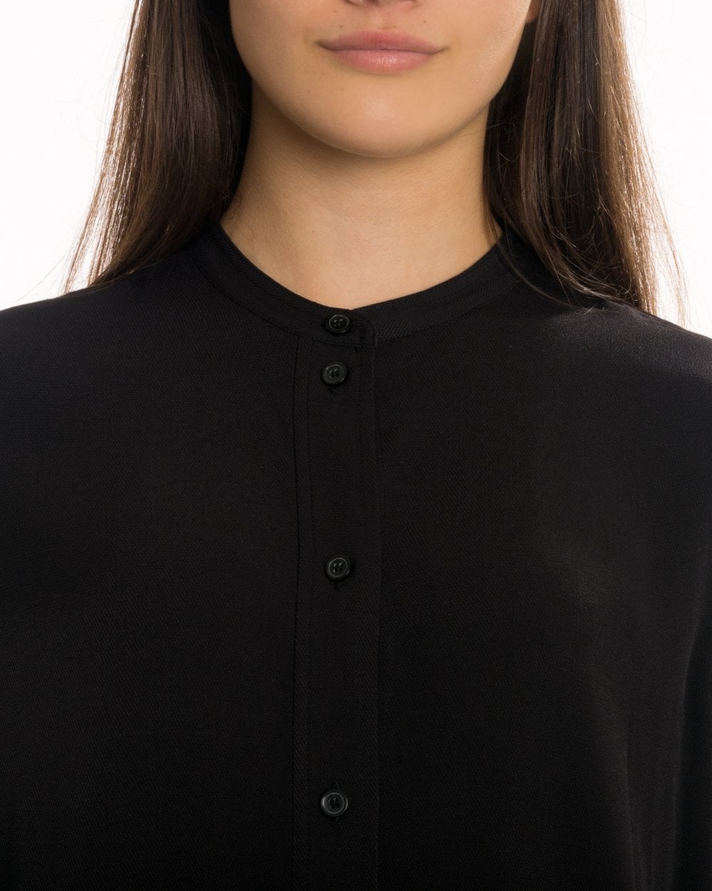 Calvin Klein Draped Cuff Long Sleeve Womens Blouse