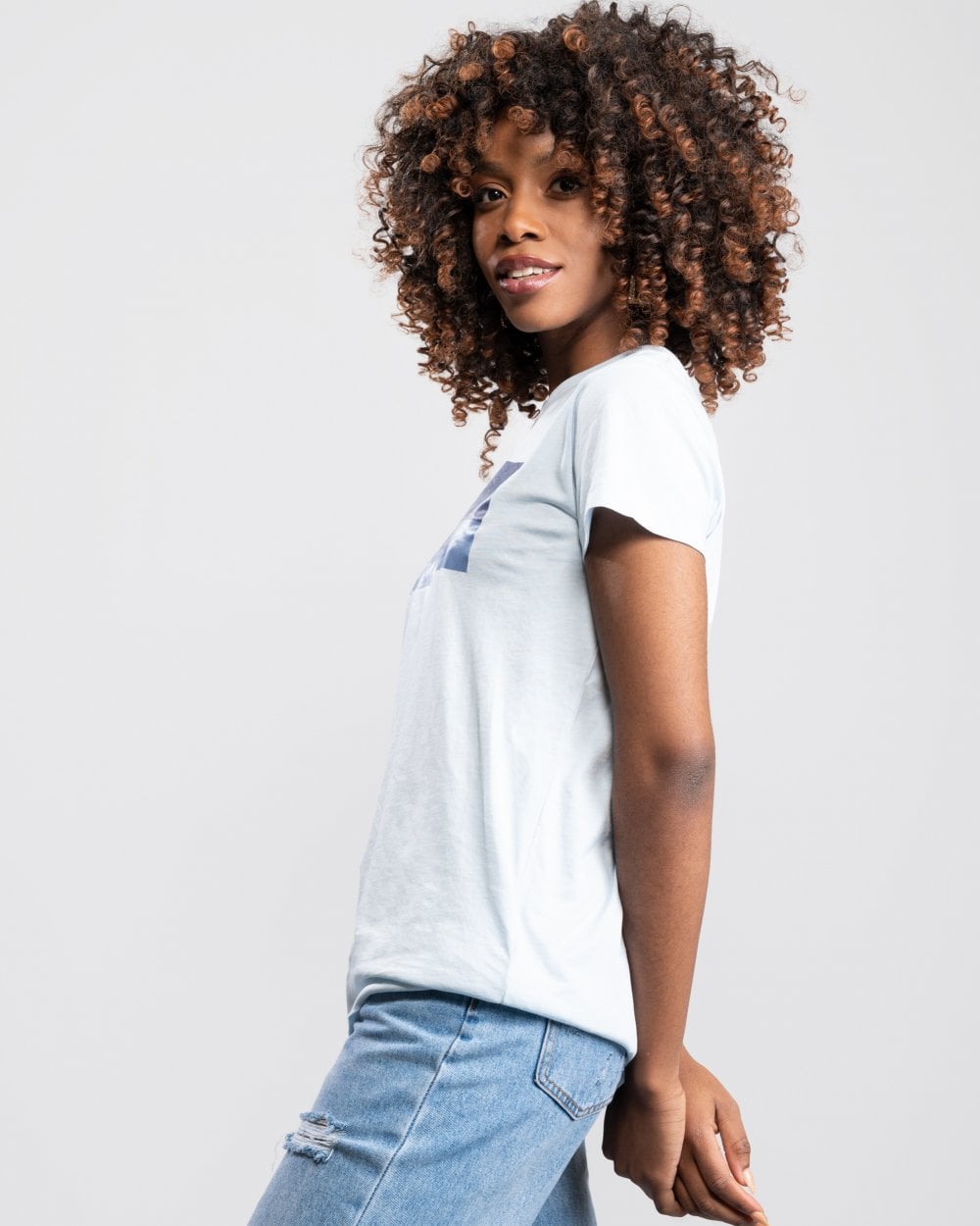 Calvin Klein Duo Logo Print Womens T-Shirt