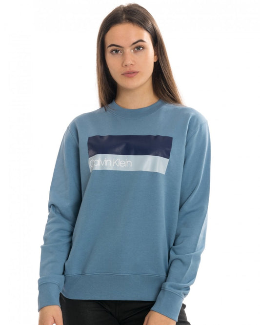 Calvni Klein Duo Logo Print Long Sleeve Womens Sweatshirt