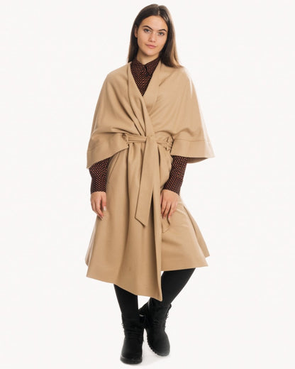 Calvin Klein Wool Cashmere Womens Wrap Coat