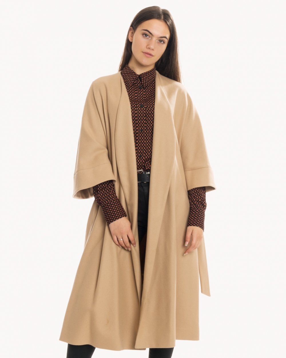 Calvin Klein Wool Cashmere Womens Wrap Coat