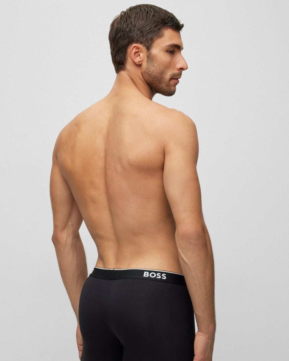 BOSS Orange Power Three Pack Mens Stretch Cotton Boxer Briefs With Logos NOS - Black 001