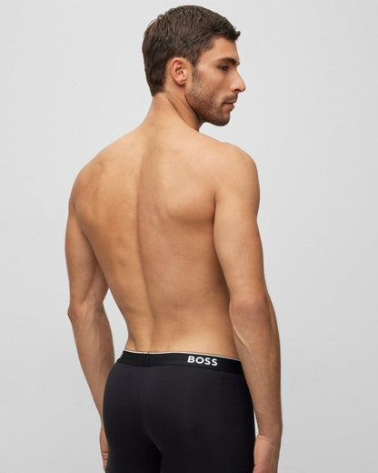 BOSS Orange Power Three Pack Mens Stretch Cotton Boxer Briefs With Logos NOS - Black 001
