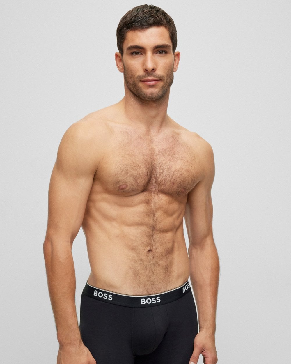 BOSS Orange Power Three Pack Mens Stretch Cotton Boxer Briefs With Logos NOS - Black 001