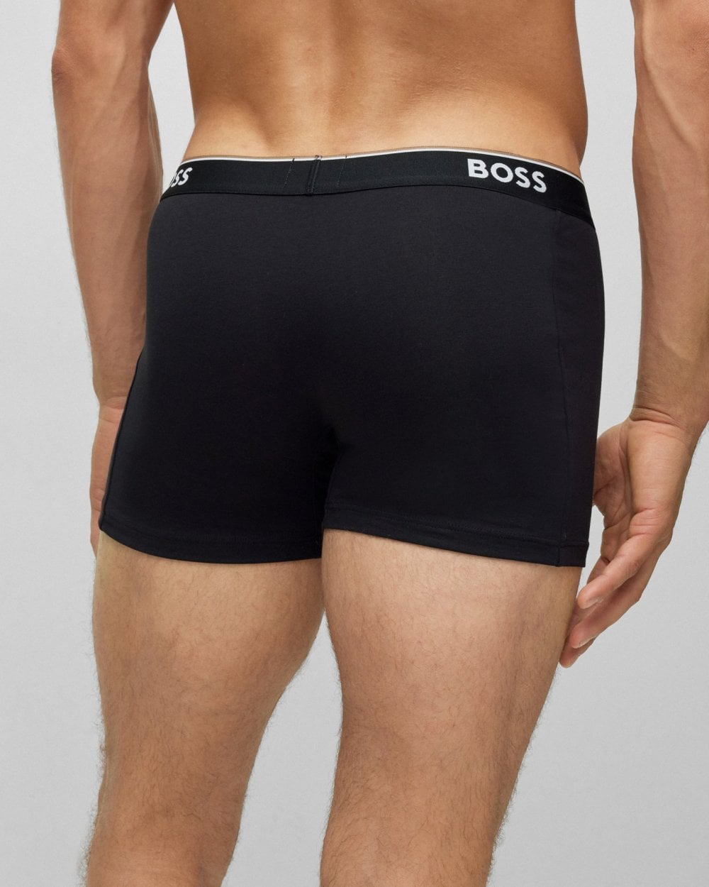 BOSS Orange Power Three Pack Mens Stretch Cotton Boxer Briefs With Logos NOS - Black 001