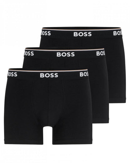 BOSS Orange Power Three Pack Mens Stretch Cotton Boxer Briefs With Logos NOS