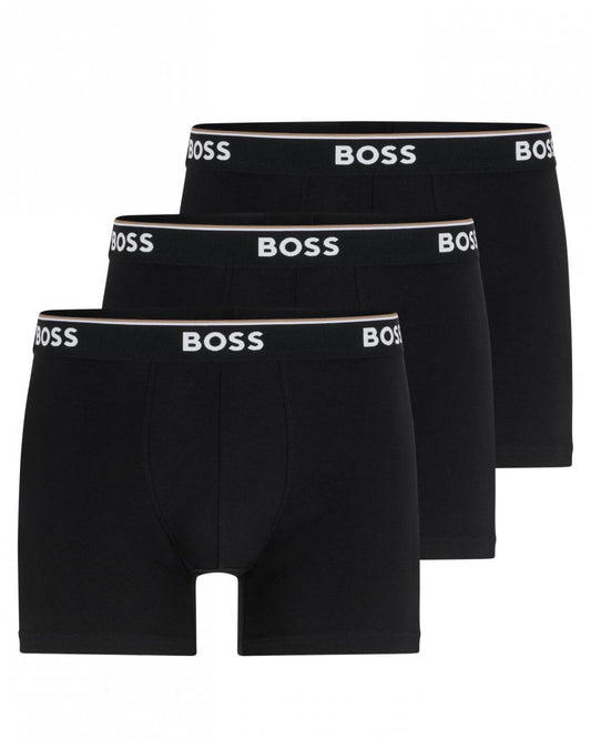 BOSS Orange Power Three Pack Mens Stretch Cotton Boxer Briefs With Logos NOS