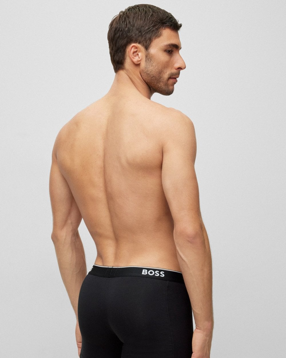 BOSS Orange Power Three Pack Mens Stretch Cotton Boxer Briefs With Logos NOS - White/Grey/Black 999