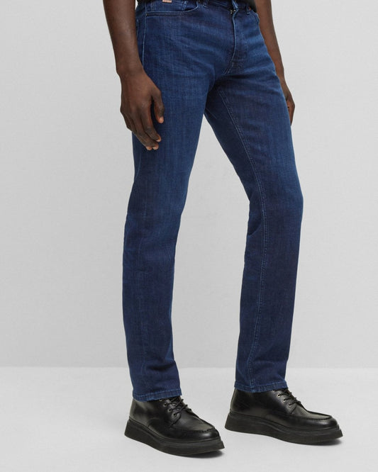 BOSS Orange BOSS Orange Delaware Mens Slim-Fit Jeans in Blue Super-Stretch Denim 