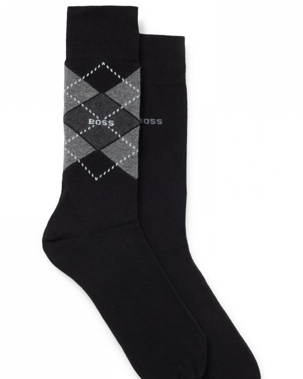 BOSS Orange 2 Pack Mens Combed Cotton Argyle Socks
