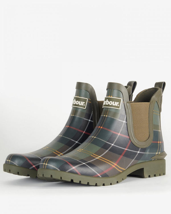 Barbour Wilton Womens Wellingtons - Classic Tartan - CHO - Designer Womens Short Wellies