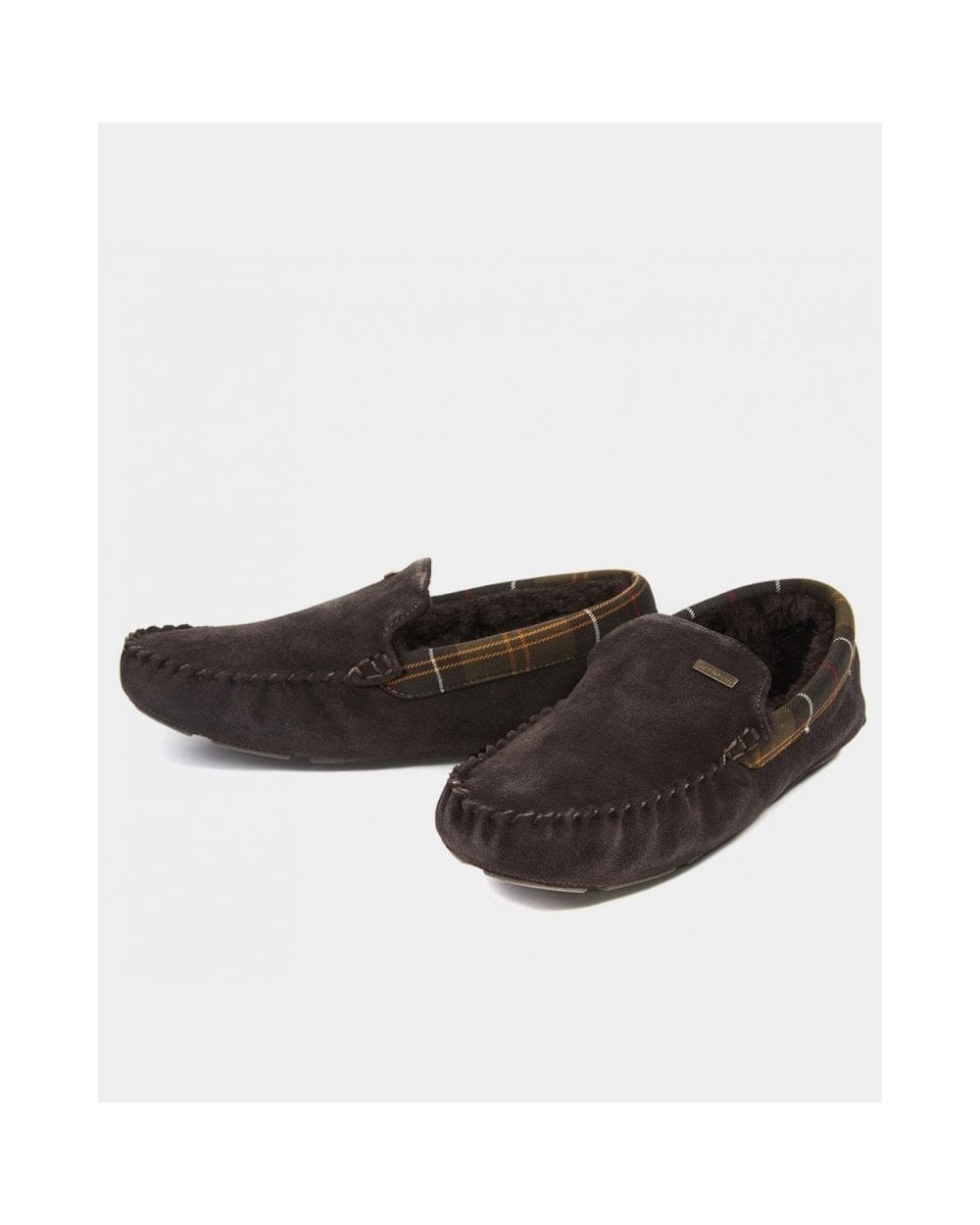 Barbour Monty Moccasin Mens Slippers - Brown Suede
