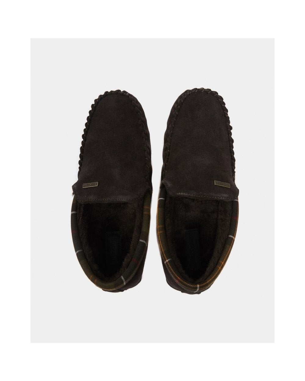 Barbour Monty Moccasin Mens Slippers - Brown Suede