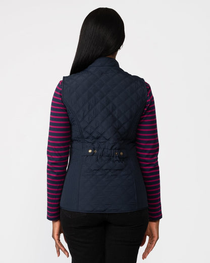 Joules Minx Womens Diamond Quilt Gilet - Dark Navy