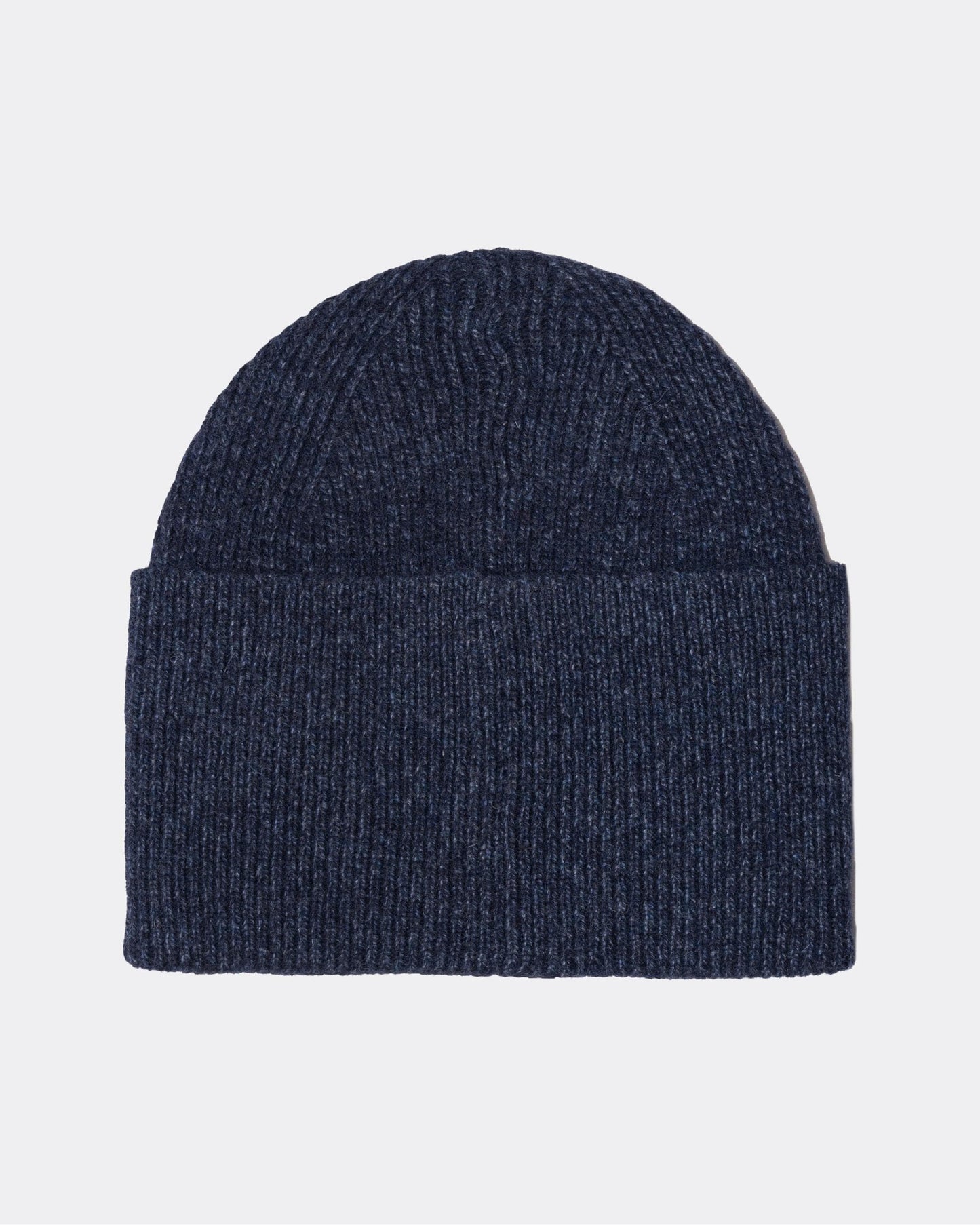 HUGO Xaff 6 Mens Knitted Beanie Hat With Ribbing and Red Logo Label - Navy 411