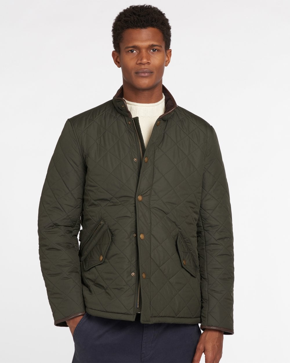 Barbour Powell Mens Quilted Jacket - Sage