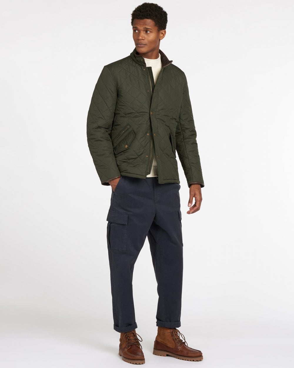 Barbour Powell Mens Quilted Jacket - Sage