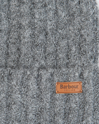 Barbour Saltburn Beanie & Tartan Scarf Set - Grey Rose