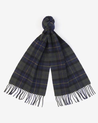 Barbour Tartan Unisex Lambswool Scarf - Olive Night
