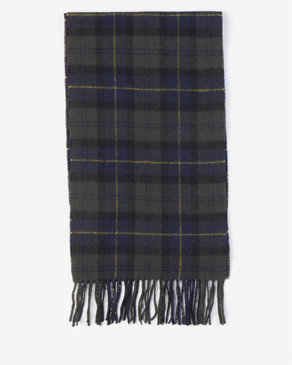 Barbour Tartan Unisex Lambswool Scarf - Olive Night