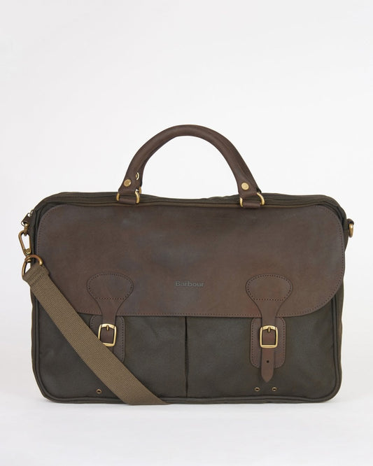 Barbour Wax Unisex Leather Briefcase
