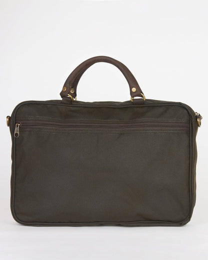 Barbour Wax Unisex Leather Briefcase - Olive