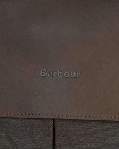 Barbour Wax Unisex Leather Briefcase - Olive